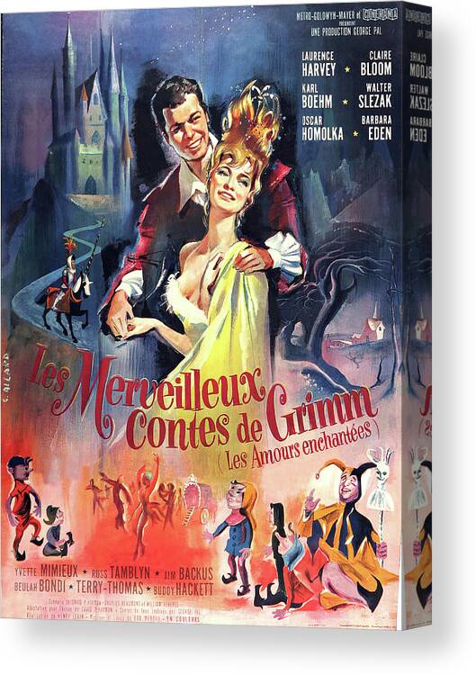 Synopsis Canvas Print featuring the mixed media ''The Wonderful World of the Brothers Grimm'', 1962 - art by Georges Allard by Movie World Posters