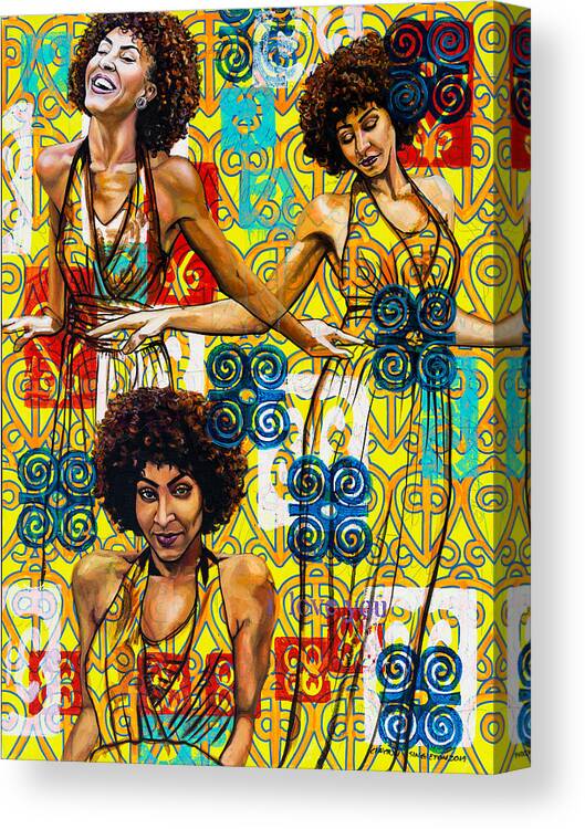  Canvas Print featuring the painting Three Phases Of She by Clayton Singleton