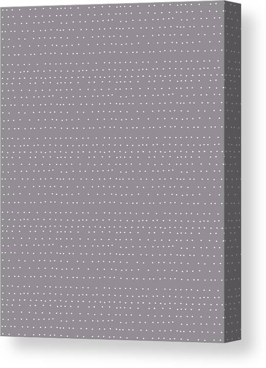 Pattern Canvas Print featuring the digital art Tiny White Dots On Gray by Ashley Rice