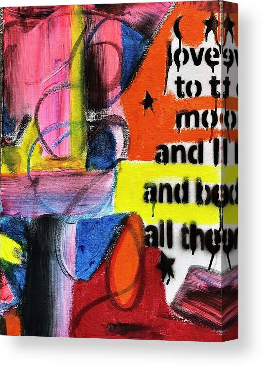 Abstract Canvas Print featuring the painting To the moon part 1 of 2 by Jayime Jean