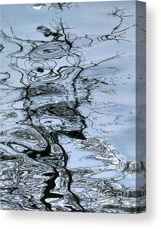 Water Canvas Print featuring the photograph Tree Reflection Distorted by Kae Cheatham