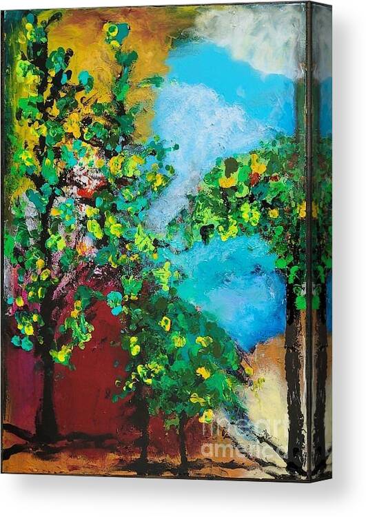  Canvas Print featuring the painting Trees by Mark SanSouci