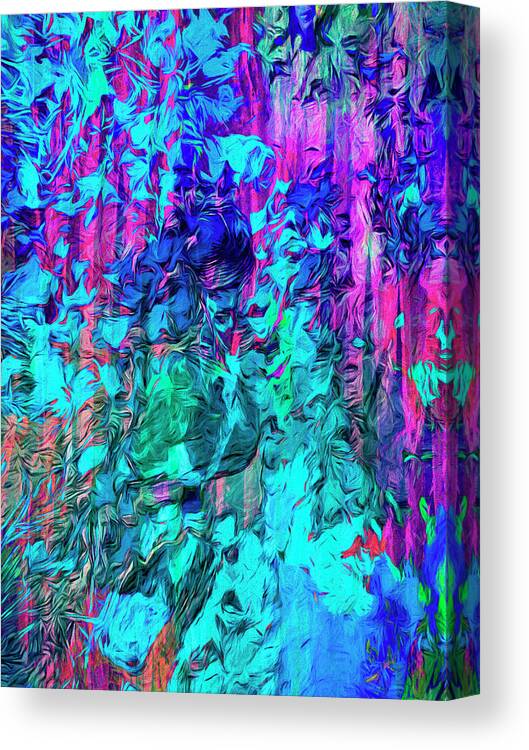  Canvas Print featuring the digital art Tropical Blues by Cindy Greenstein