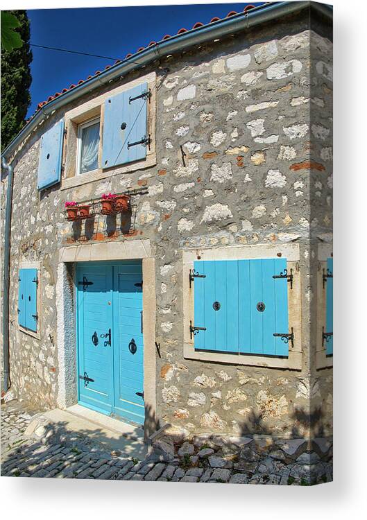 Adriatic Sea Canvas Print featuring the photograph Turquoise Door 2 by Eggers Photography