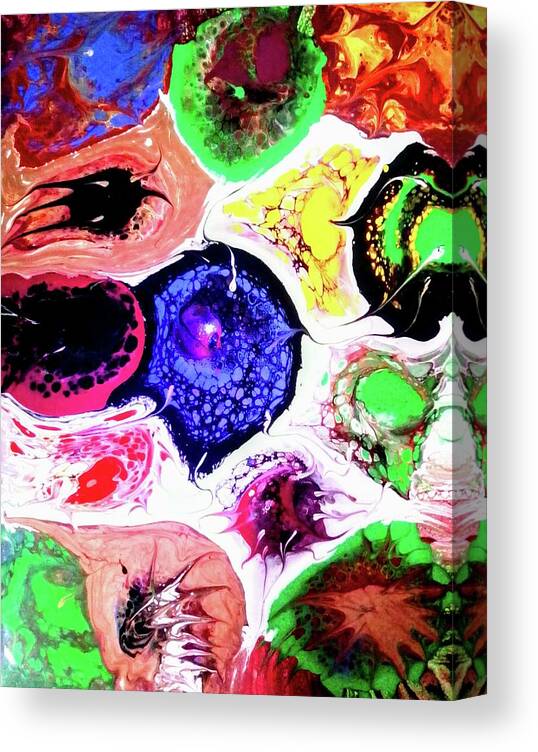 Colres Canvas Print featuring the painting Turtle Shell by Anna Adams