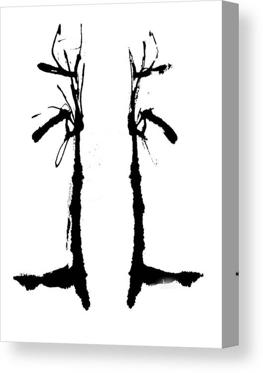 Abstract Canvas Print featuring the painting Twin Trees by Stephenie Zagorski