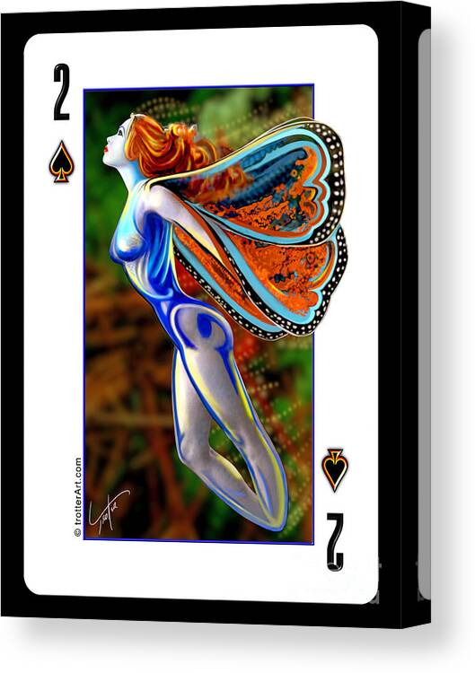 Playing Cards Canvas Print featuring the photograph two of Spades by Jim Trotter