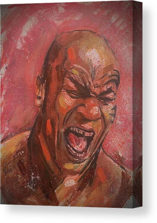 Mike Tyson Canvas Print featuring the painting Tyson by Joel Tesch