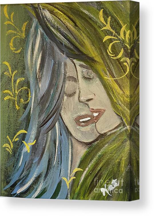 Love Friendship Understanding Embrace Women Canvas Print featuring the painting Unconditional Love by Kathy Bee
