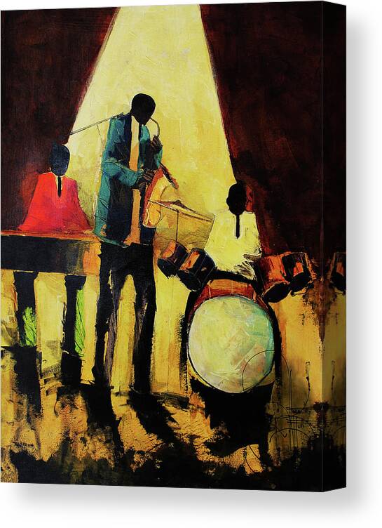 Nni Canvas Print featuring the painting Under The light by Ndabuko Ntuli