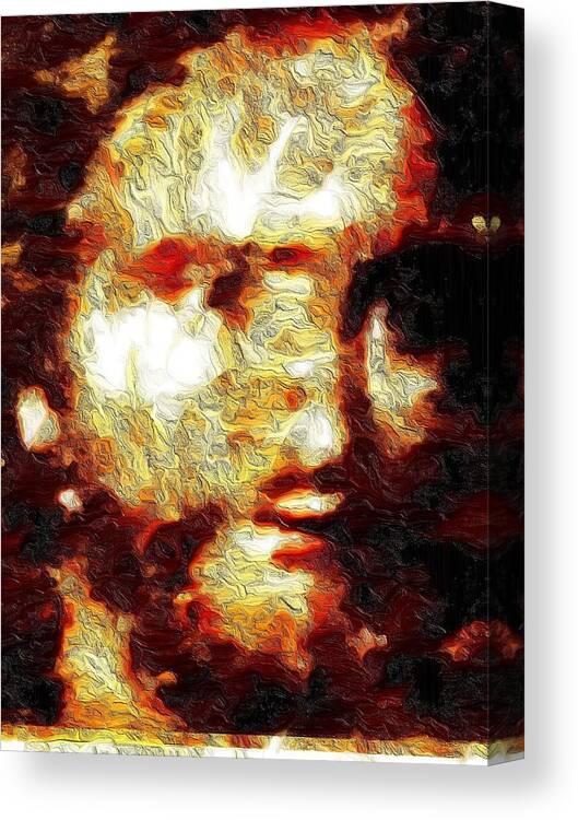 Jesus Canvas Print featuring the mixed media Universal by Bencasso Barnesquiat