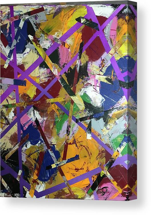#abstractexpressionism #juliusdewitthannah #untitledseries #acrylicpainting Canvas Print featuring the painting Untitled #4 by Julius Hannah
