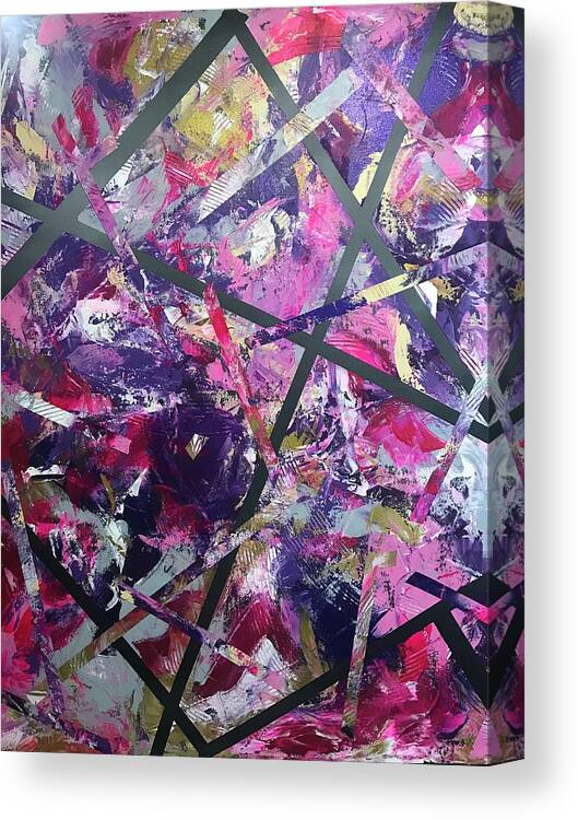 #acrylicpainting #abstractexpressionism #juliusdewitthannah Canvas Print featuring the painting Untitled #5 by Julius Hannah