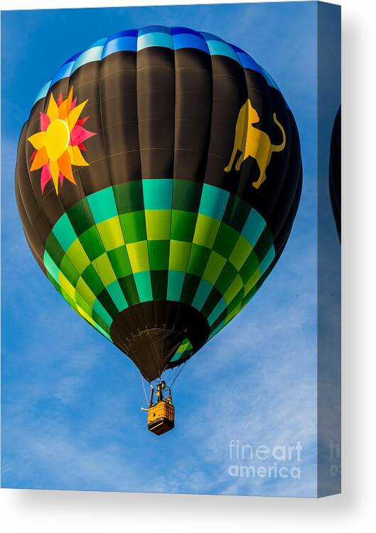 Hot Air Balloons Canvas Print featuring the photograph Up Up And Away Florida Hot Air Ballon Festival Multi-colored Balloon by L Bosco
