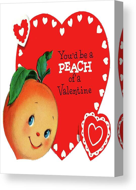 Peach Canvas Print featuring the digital art Valentine Peach by Long Shot