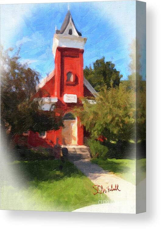 Chapel Canvas Print featuring the painting Valley Chapel by Steve Mitchell