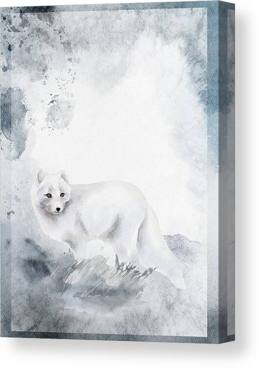 Arctic Canvas Print featuring the painting Walk With Me To The Arctic Mountains by Johanna Hurmerinta
