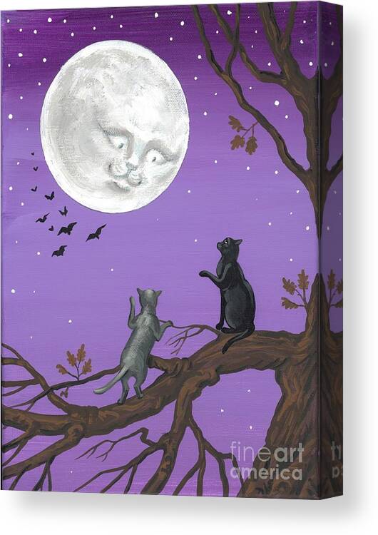 Print Canvas Print featuring the painting Welcome To The Cat's Club by Margaryta Yermolayeva