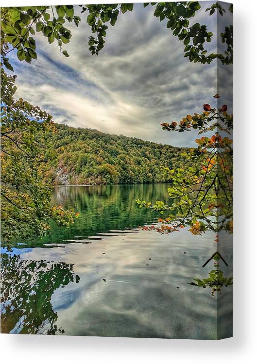 Plitvice Lakes Canvas Print featuring the photograph Where Sky Meets The Water by Yvonne Jasinski