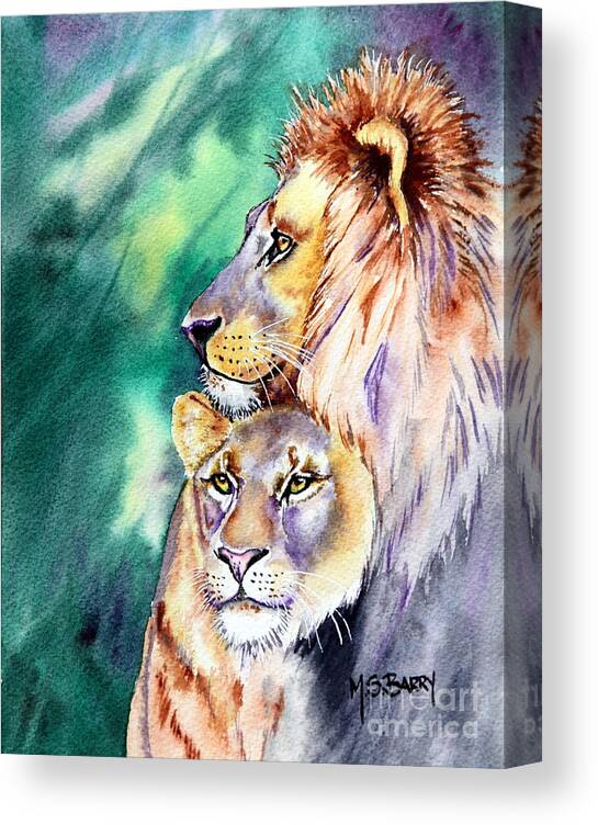 Wildlife Canvas Print featuring the painting Wilderness Love by Maria Barry