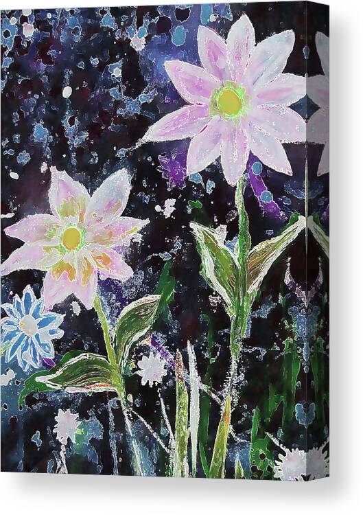 Flower Canvas Print featuring the mixed media Wildflower Frost by Melinda Firestone-White
