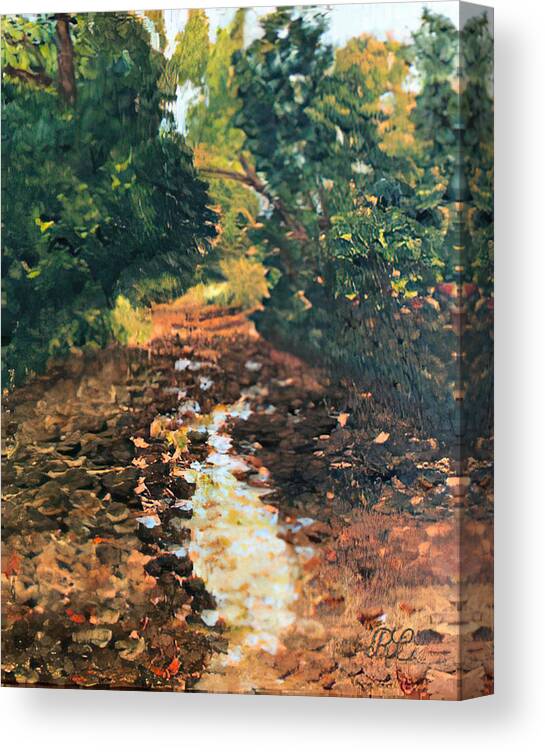 Plein Air Painting Canvas Print featuring the painting Wildwood Creek by Ruben Carrillo