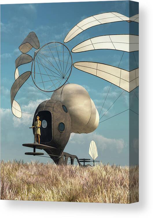 Windskmmer Canvas Print featuring the digital art Windskimmer by Daniel Eskridge