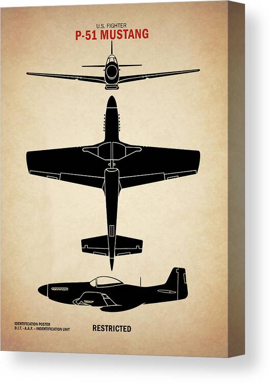P51 Canvas Print featuring the photograph WW2 P51 Mustang Identification by Mark Rogan