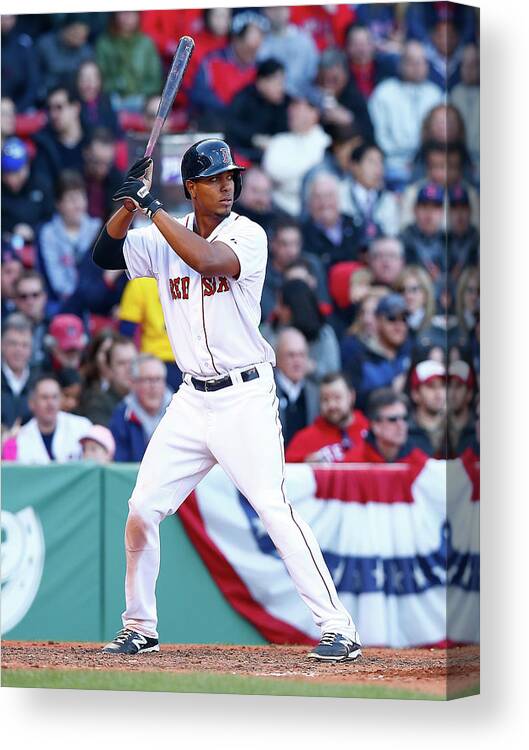 American League Baseball Canvas Print featuring the photograph Xander Bogaerts by Jared Wickerham