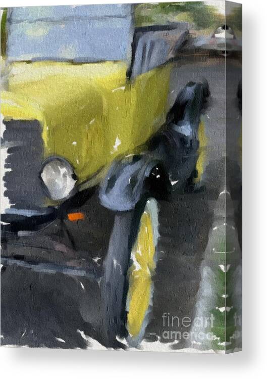 Yellow Canvas Print featuring the digital art Yesteryear by Kathryn Alexander MA