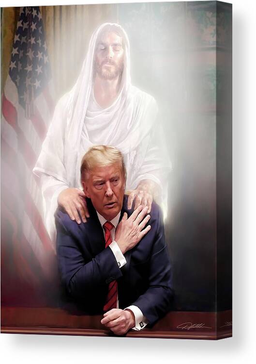 “president Trump” Canvas Print featuring the painting You are not Alone by Danny Hahlbohm