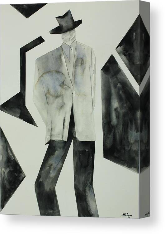 People Canvas Print featuring the painting Zoot Suit by Joyce Ann Burton-Sousa