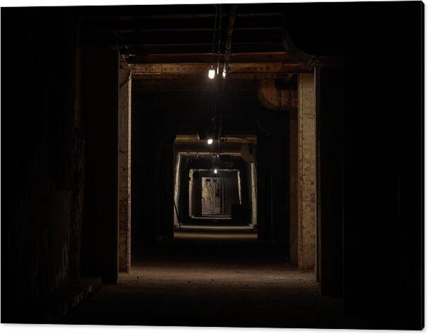 Tunnel Canvas Print featuring the photograph Dark tunnel by Steev Stamford