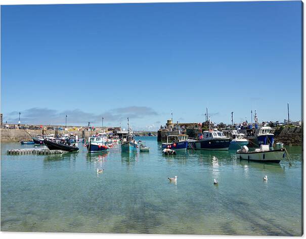Newquay Canvas Print featuring the photograph Newquay harbour by Steev Stamford