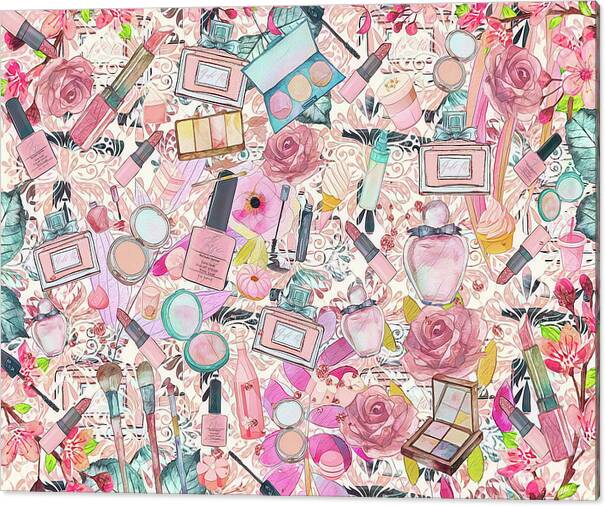 Makeup Canvas Print featuring the digital art Makeup Sweeties by Claudia McKinney