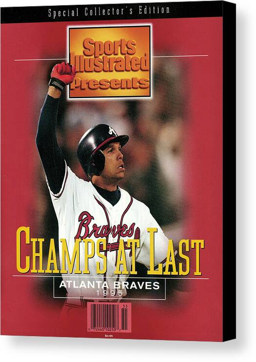 Atlanta Canvas Print featuring the photograph Atlanta Braves David Justice, 1995 World Series Sports Illustrated Cover by Sports Illustrated