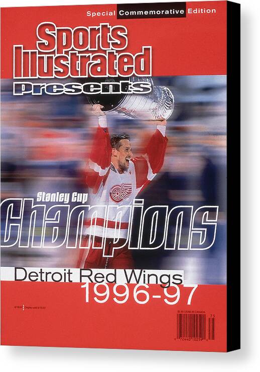 National Hockey League Canvas Print featuring the photograph Detroit Red Wings Steve Yzerman, 1997 Nhl Stanley Cup Sports Illustrated Cover by Sports Illustrated