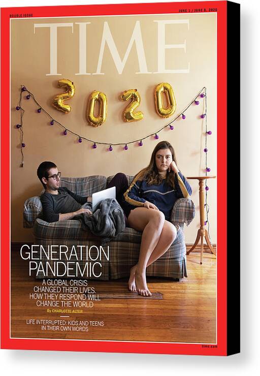Pandemic Canvas Print featuring the photograph Generation Pandemic Time Cover by Photograph by Hannah Beier for TIME