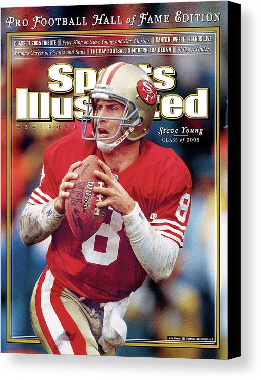 Playoffs Canvas Print featuring the photograph Joe Montana Hall Of Fame Class Of 2005 Sports Illustrated Cover by Sports Illustrated