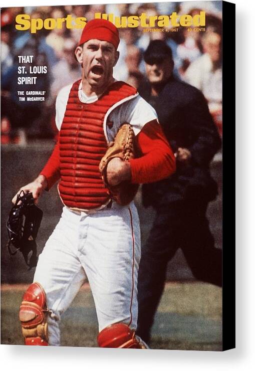 St. Louis Cardinals Canvas Print featuring the photograph St. Louis Cardinals Tim Mccarver Sports Illustrated Cover by Sports Illustrated
