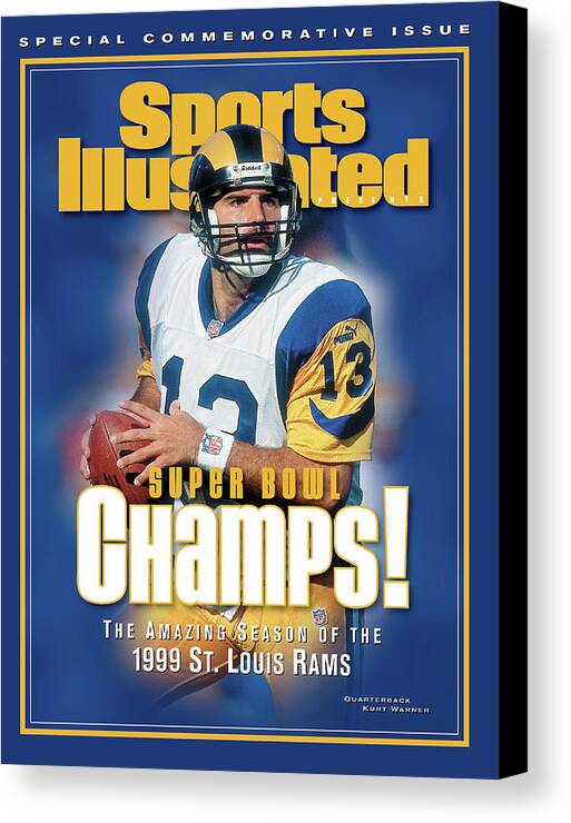 Nissan Stadium Canvas Print featuring the photograph St. Louis Rams Qb Kurt Warner, Super Bowl Xxxiv Champions Sports Illustrated Cover by Sports Illustrated