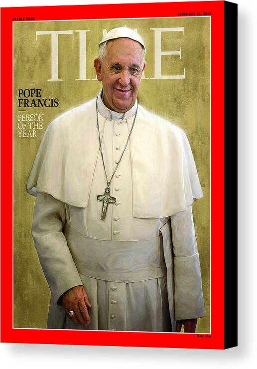 2013 Canvas Print featuring the photograph 2013 Person of the Year, Pope Francis by Portrait by Jason Seiler for TIME