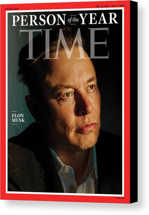 Time Person Of The Year Canvas Print featuring the photograph 2021 Person of the Year - Elon Musk by Photograph by Mark Mahaney for TIME