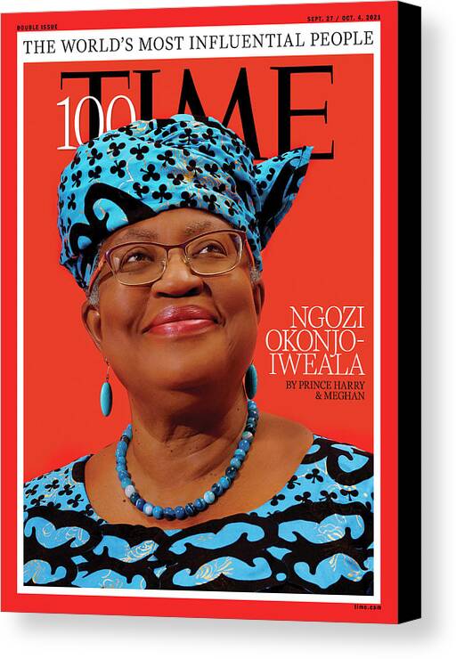 2021 Time 100 Canvas Print featuring the photograph 2021 TIME100 - Ngozi Okonjo-Iweala by Photograph by Nhu Xuan Hua