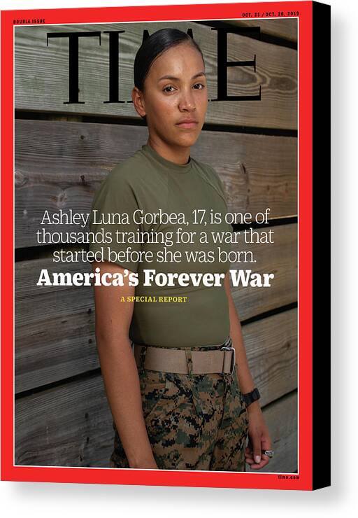 Time Canvas Print featuring the photograph America's Forever War - Gorbea by Photograph by Gillian Laub for TIME