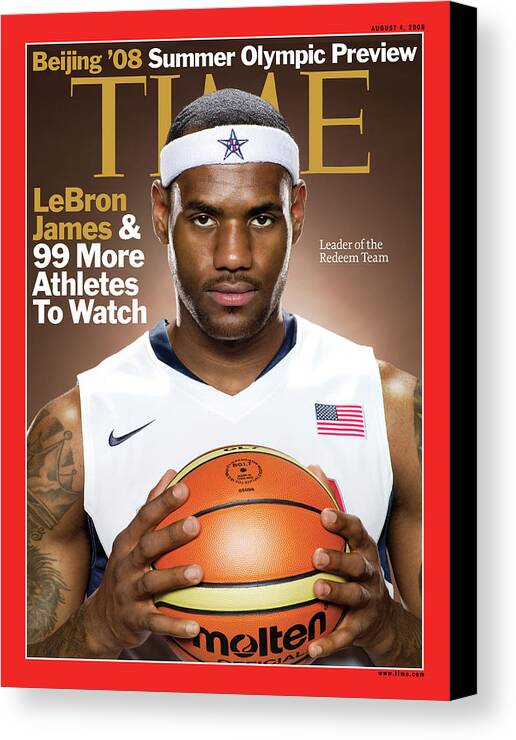 Beijing Olympics Canvas Print featuring the photograph Beijing Olympics 2008 - LeBron James by Photographed for TIME by Jill Greenberg