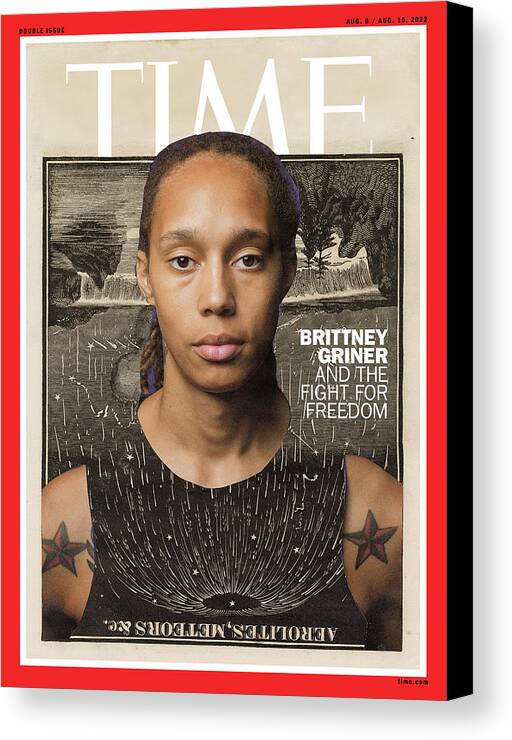 Brittney Griner Canvas Print featuring the photograph Brittney Griner by Artwork by Lorna Simpson for TIME - Source photograph by Stephen Gosling NBAE-Getty Images