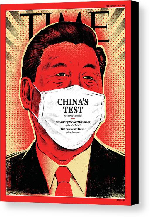 China Canvas Print featuring the photograph China's Test by Illustration by Edel Rodriguez for TIME