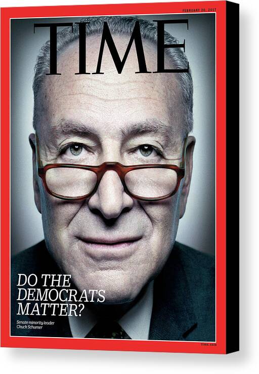 Us Senator Chuck Shumer Canvas Print featuring the photograph Do the Democrats Matter?  by Photograph by Platon for TIME