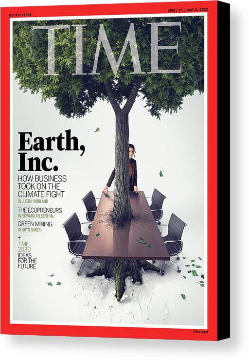 Earth Inc Canvas Print featuring the photograph Earth, Inc. - The Privatization of Climate Change by Photo illustration by CJ Burton for TIME